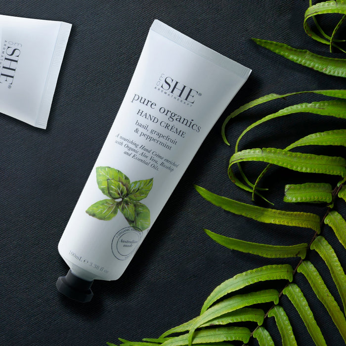SHE Aromatherapy Pure Organics Hand Creme Basil, Grapefruit & Peppermint 120ml