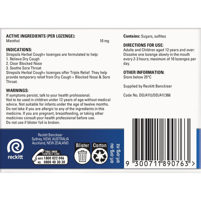 Strepsils Herbal Cough Lozenges 16s - image 4