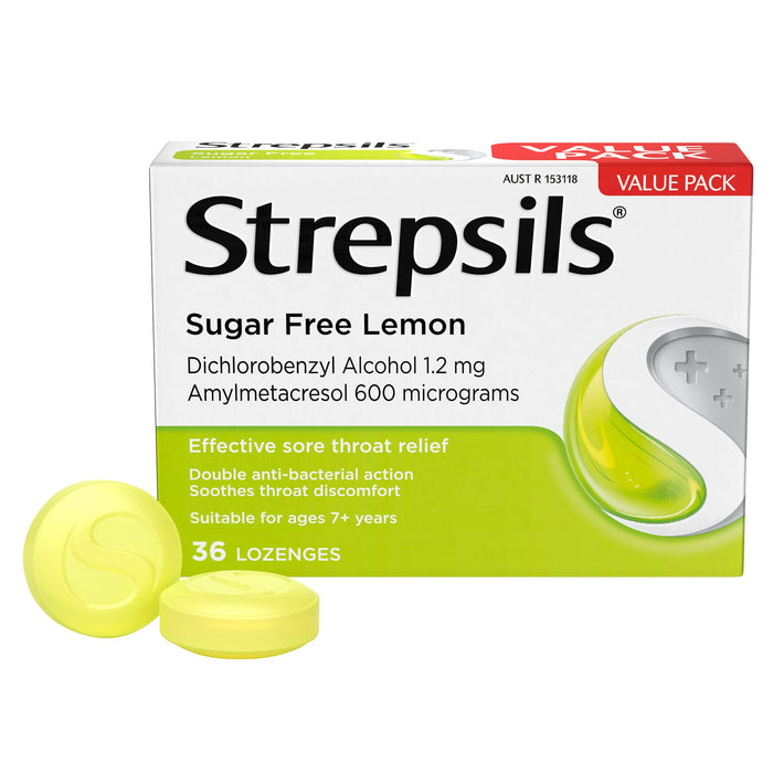 Strepsils Sore Throat Sugar Free Lemon 36 Lozenges - image 7