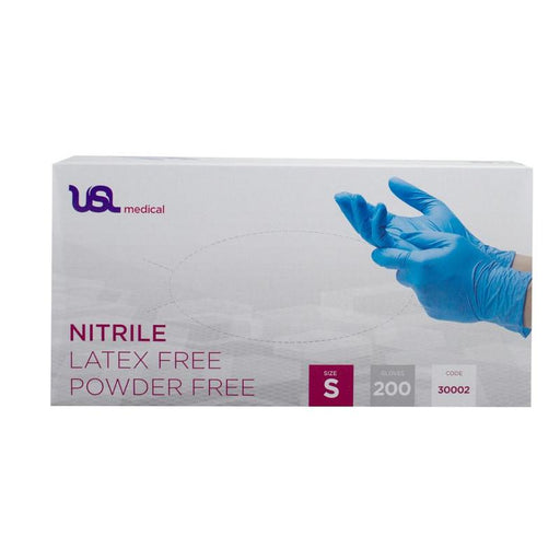 USL Medical Nitrile Examination Gloves Blue Powder Free 200