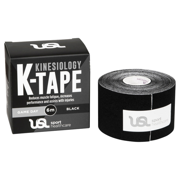 USL Sport K-Tape Kinesiology Tape Black 5cm x 6m