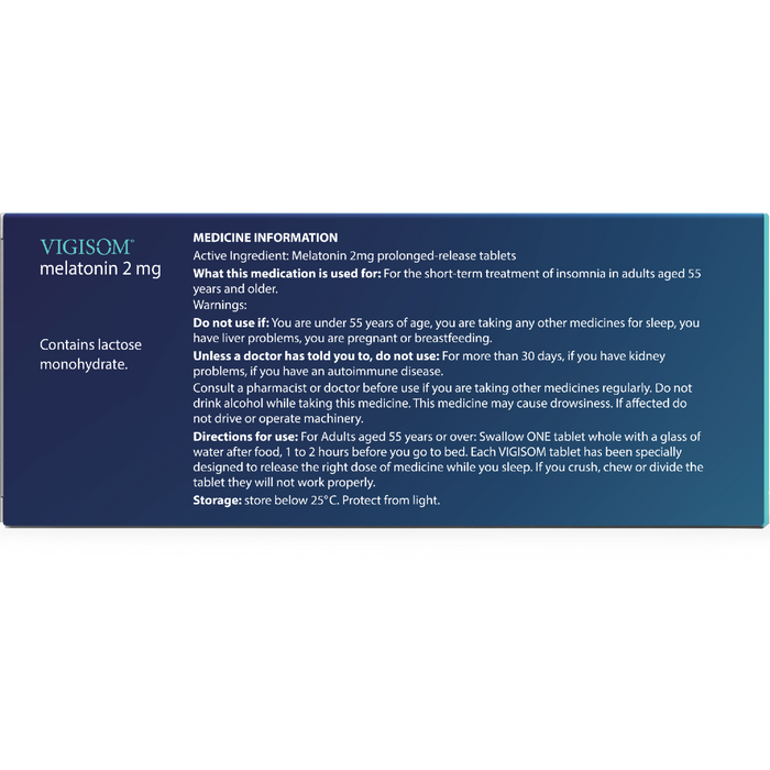 Vigisom Melatonin 2mg 30 Tablets OTC - image 3