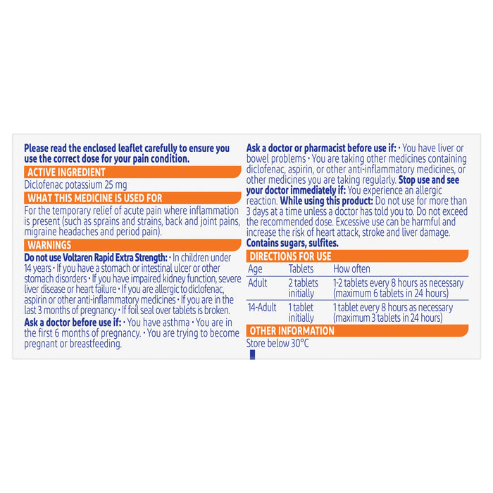 Voltaren Rapid 25mg (30 tablets) [MAXIMUM 1 PACK PER PERSON] - image 6