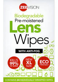 ZEEVISION Biodegradable Lens Wipes 24pk