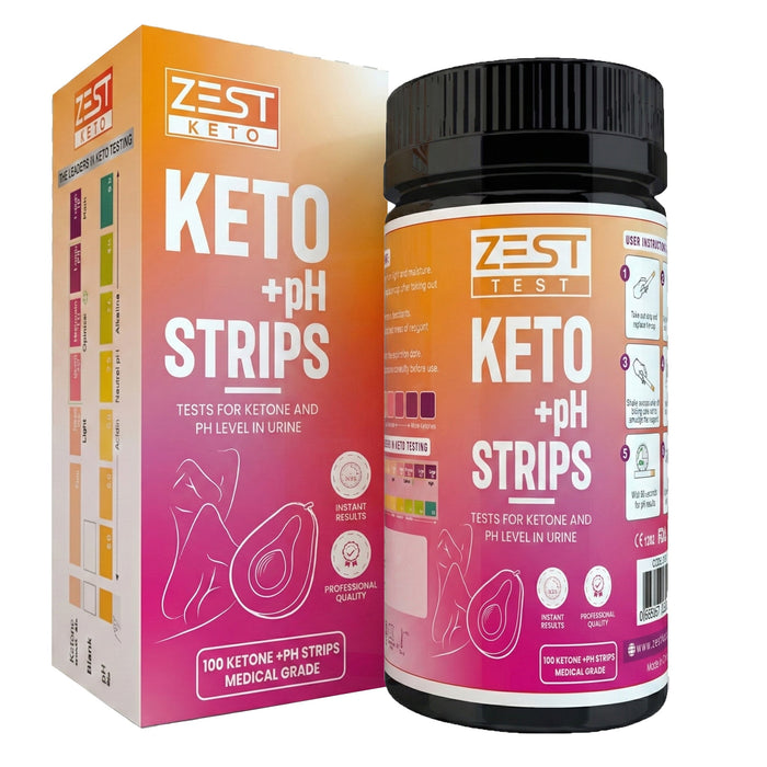 Zest Keto Ketone + pH Test Strips 100 Pack