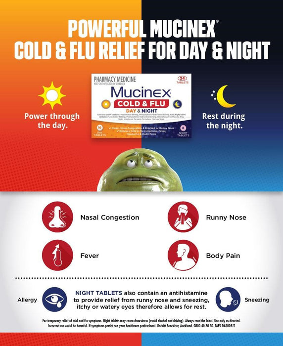Mucinex Cold & Flu Day & Night Tablets