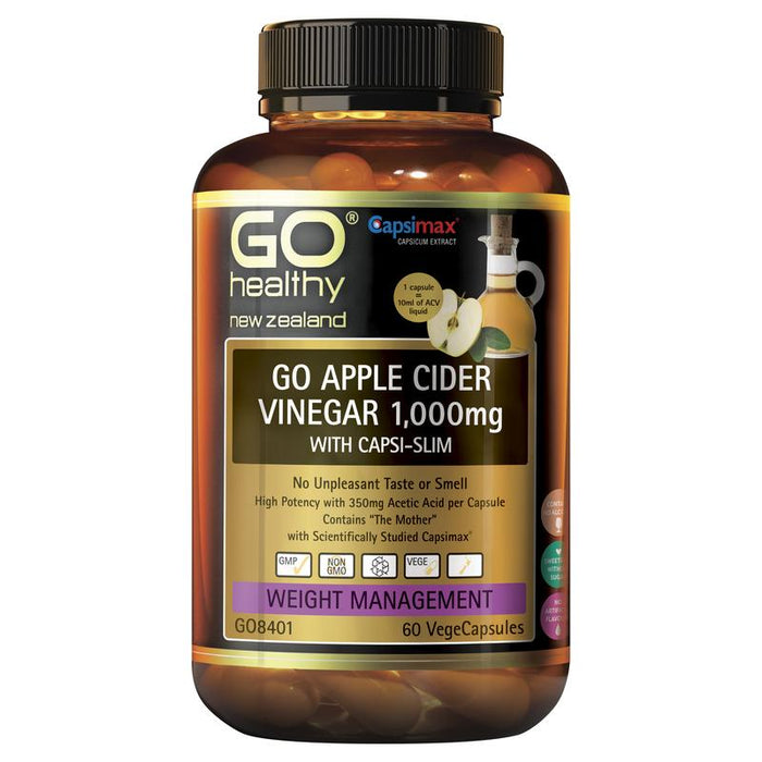 GO Healthy Apple Cider Vinegar 1000mg with Capsi Slim (60 Vegecaps)