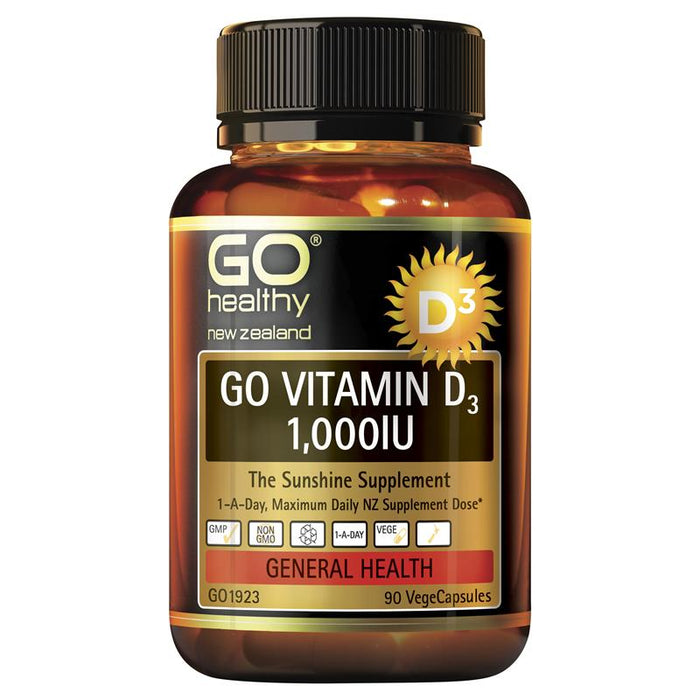 Go Healthy Vitamin D3 1000IU (90 VegeCapsules)