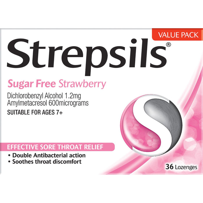 Strepsils Sugar Free Lozenges 36s Strawberry