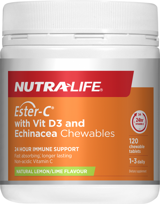 ESTER-C® WITH VIT D3 AND ECHINACEA CHEWABLES
