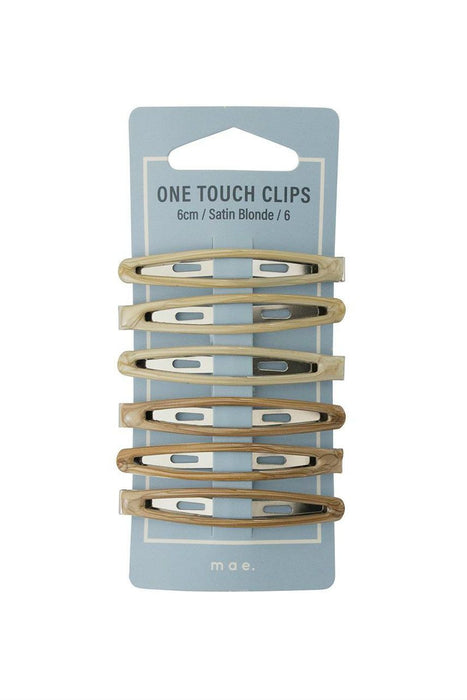 Mae 6cm Satin Blonde One Touch Clips 6s