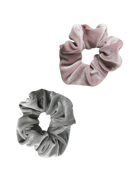 Mae Elastic Scrunchie Pink+Grey 2s