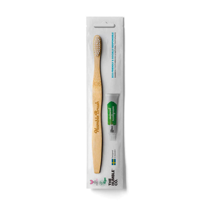 Humble Co. Bamboo Adult Toothbrush+Toothpaste Travel Pack