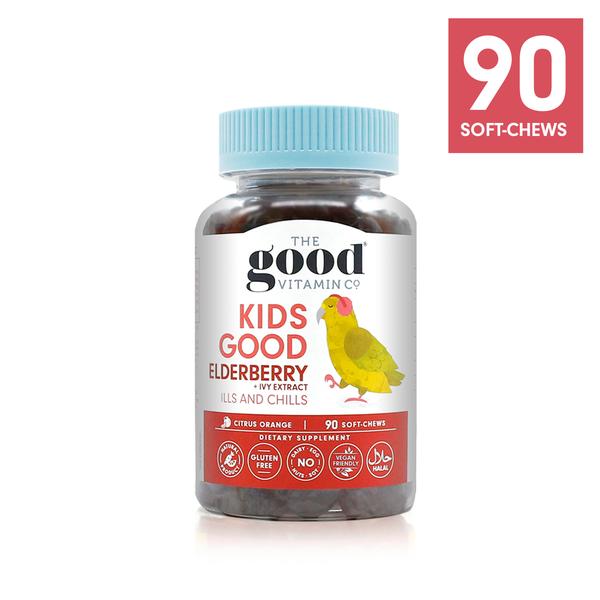 The Good Vitamins Kids Elderberry Supplements + Vita-C Immunity (90 soft-chews)