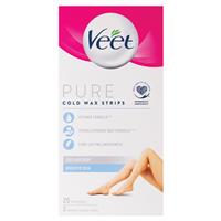 Veet Pure Cold Wax Strips Leg 20 Pack [Exp: 07/24]