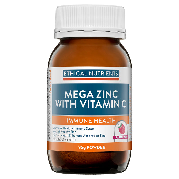 Ethical Nutrients Mega Zinc with Vitamin C Powder 95g (Raspberry) - 17/11/21 Out of stock