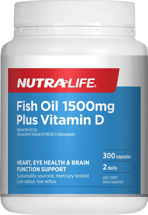 Nutralife Fish Oil 1500mg Plus Vitamin D (300s)