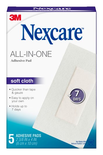 Nexcare All-In-One Soft Cloth Adhesive Pads 5s
