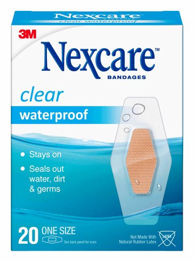 Nexcare Clear Waterproof One Size 20s