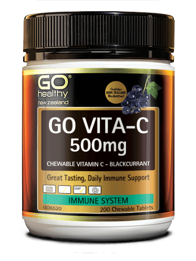 Go Healthy Go Vita-C Blackcurrant 500mg Chewable Tablets
