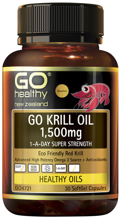 Go Healthy Krill Oil 1500mg SoftGel Capsules