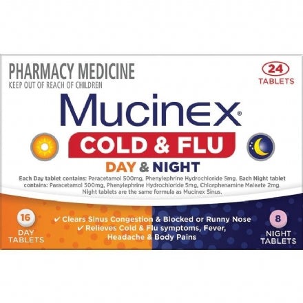 Mucinex Cold & Flu Day & Night Tablets