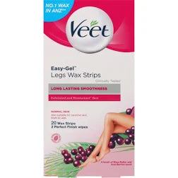 Veet Easy-Gel Legs Wax Strips Normal Skin 20s (pink) [Exp: 10/24]