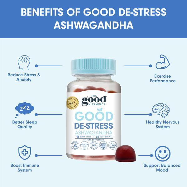 The Good Vitamins De-Stress Ashwagandha (60 soft-chews)