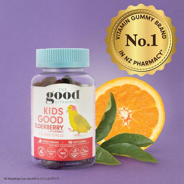 The Good Vitamin Co Kids Good Elderberry + Vita-C Immunity 90 Soft-Chews