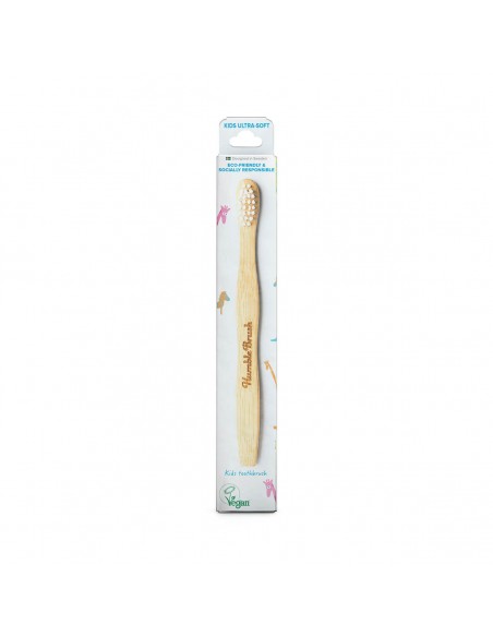 Humble Co. Bamboo Kids Toothbrush (white, ultra-soft bristles)