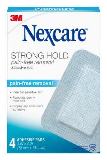 Nexcare Strong Hold Pain-Free Adhesive Pads 4s